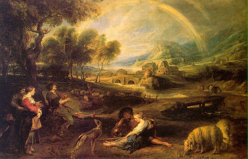 Peter Paul Rubens Landscape with a Rainbow Norge oil painting art